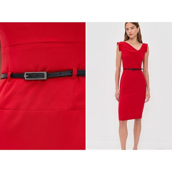 Black Halo Jackie O Belted Dress (Size 4) - Picture 3 of 10